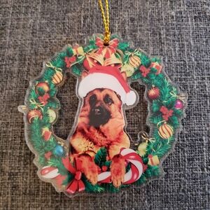 Talataca German Shepherd in a Santa Hat  Christmas Tree Ornament